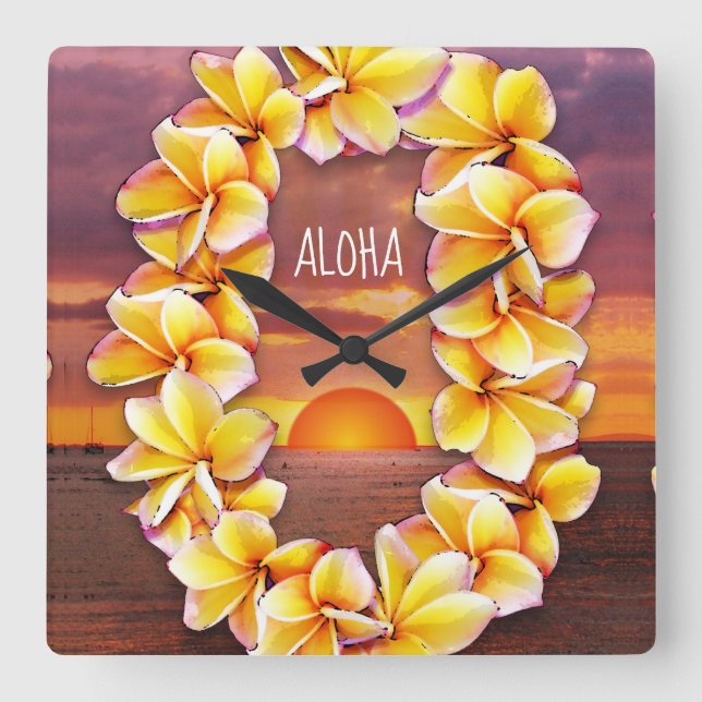 Horloge Hawai'i Lei avec Aloha (Recto)