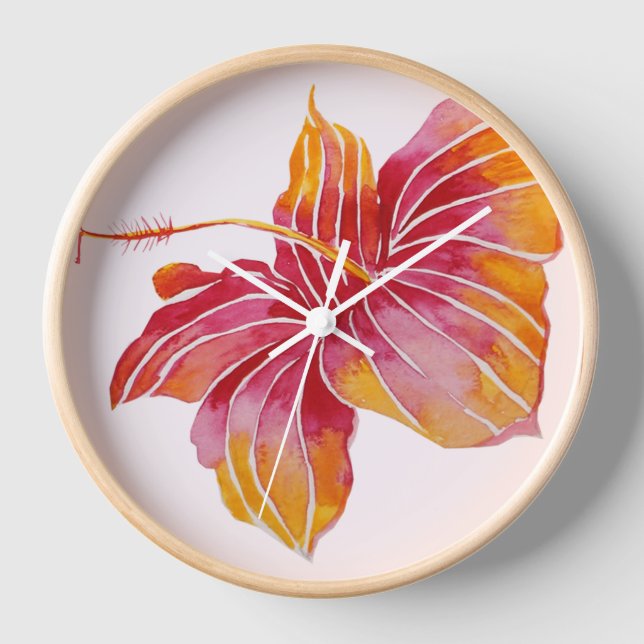 Horloge Hawaiian Hibiscus Flower Round (Recto)