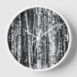 Horloge Hêtre, blanc et gris