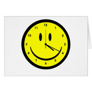 Horloge heureuse de visage de hippie