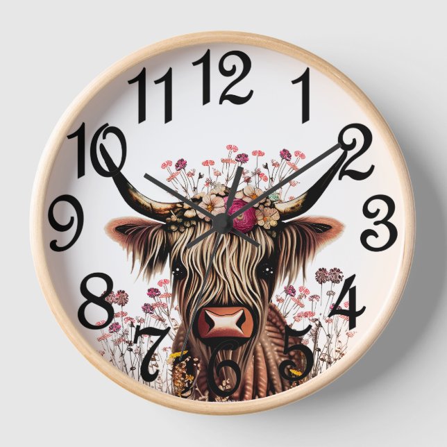 Horloge Highland Cow (Recto)