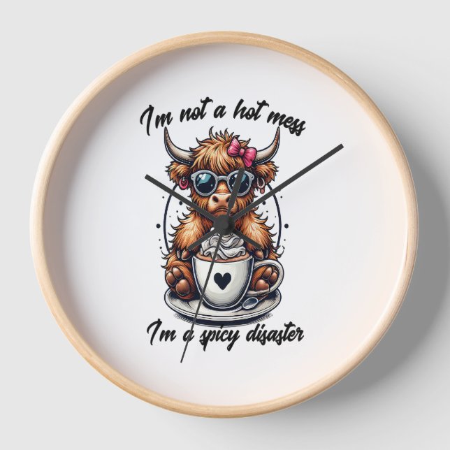 Horloge Highland Cow Coffee, Coffee Cow (Recto)