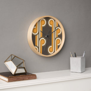Horloge Hip Abstrait Courbes d'onde Fusion Motif d'art