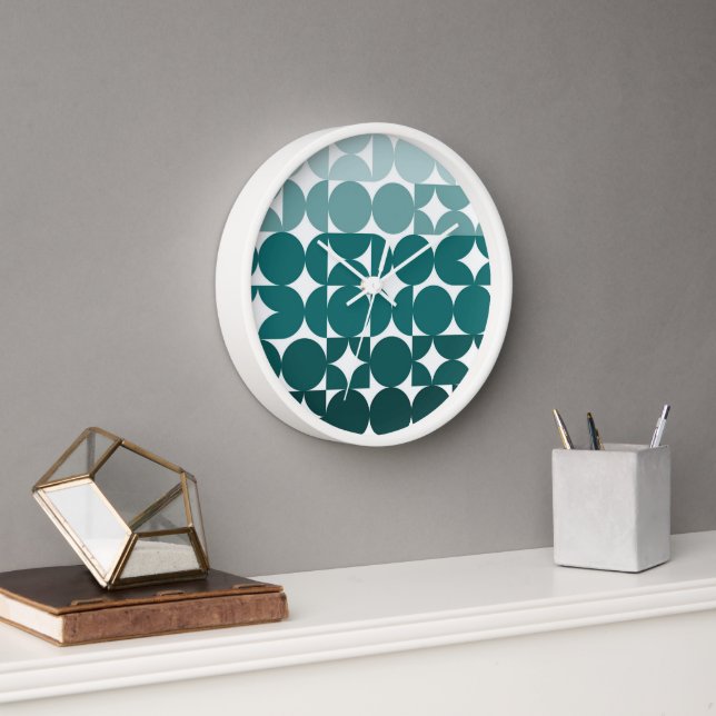 Horloge Hip Abstrait demi-cercles Fusion Art Motif (Bureau)