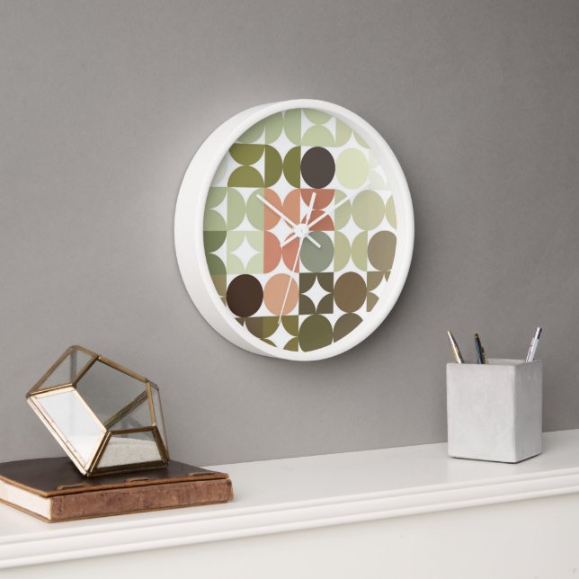 Horloge Hip demi-cercles Abstraits Fusion industrielle Art (Bureau)