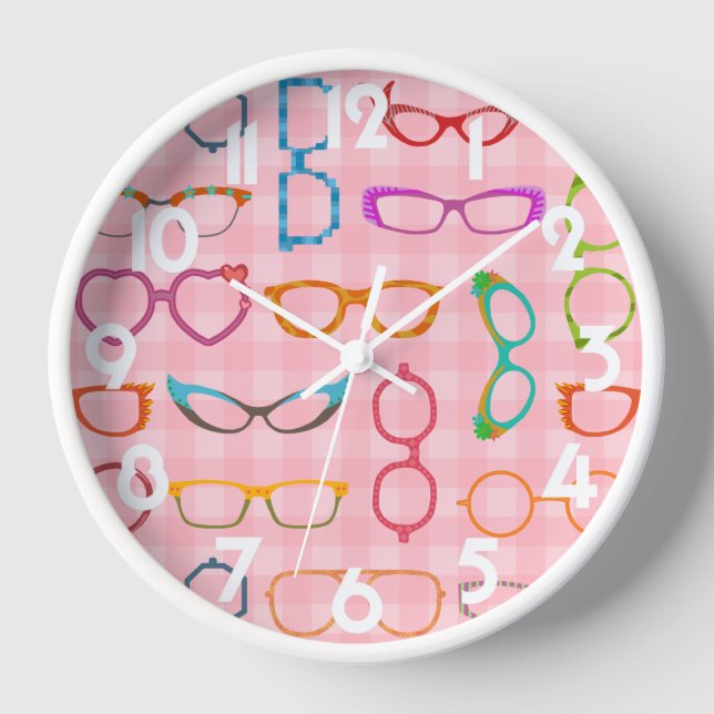 Horloge Hipster de Pink Gingham (Recto)