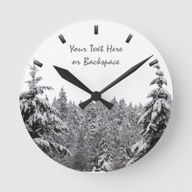 Horloge hivernale Custom Winter Forest Horloge (Recto)