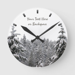Horloge hivernale Custom Winter Forest Horloge