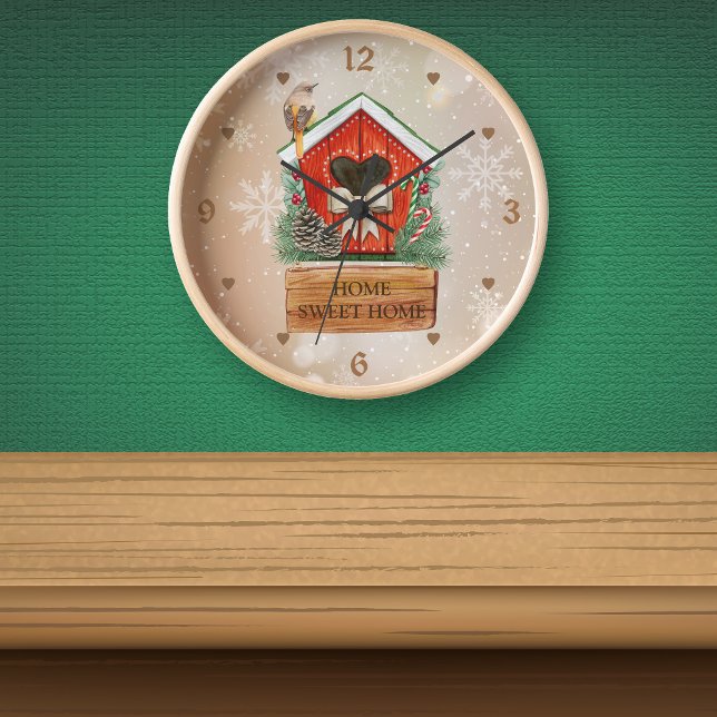 Horloge Home Sweet Home Maison de Noël Bird (Créateur téléchargé)