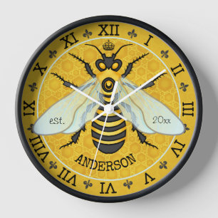 Horloge Honeybee Honeypeb French Bee Bumblebee Custom