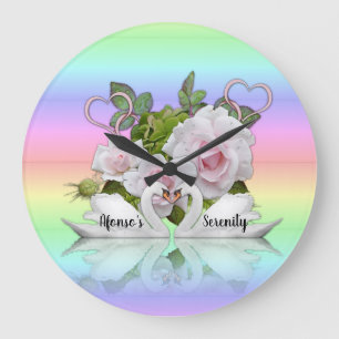 Horloge horaire de la série Pastel Swans