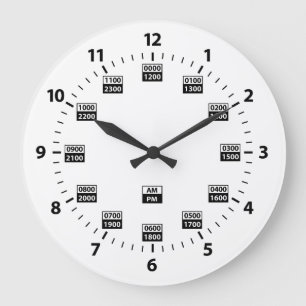 Horloge horaire de style militaire de 24 heures