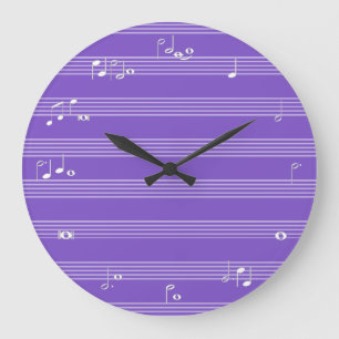 Horloge horaire des notes de musique - violet