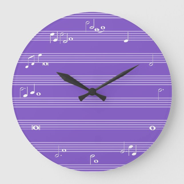 Horloge horaire des notes de musique - violet (Recto)