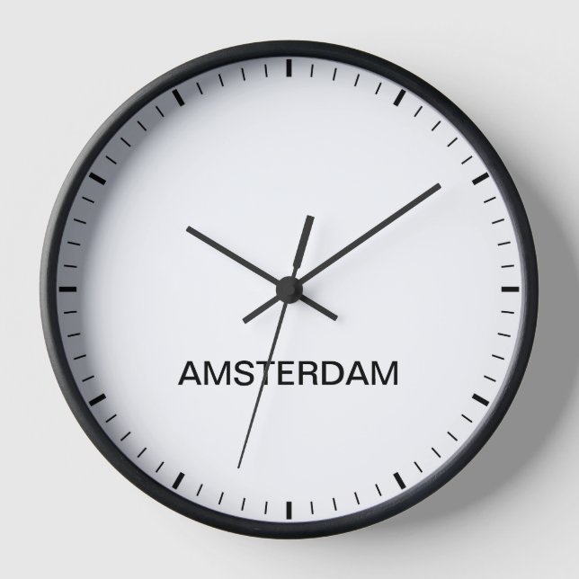 Horloge horaire du fuseau horaire d'Amsterdam (Recto)