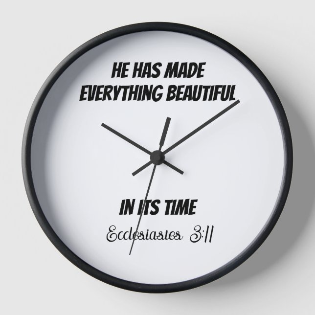 HORLOGE, HORLOGE DU MUR, SCRIPTURE, Ecclesiastes 3 (Recto)