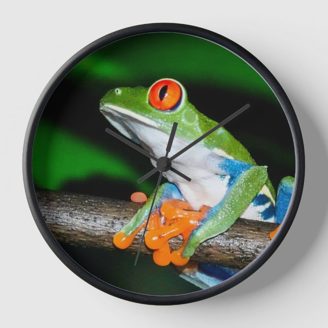 Horloge Horloge, grenouille à arbre rouge (Recto)