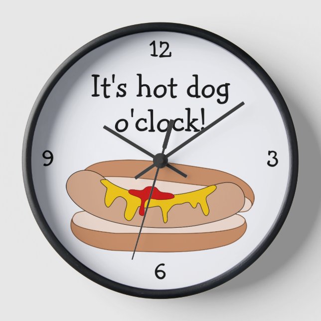 Horloge Hot Dog O'Clock fun food graphic (Recto)