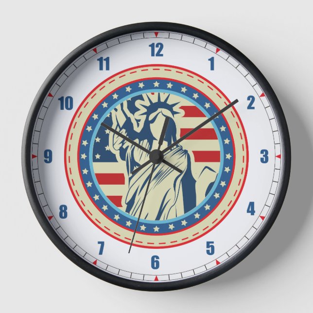 Horloge Iconic Liberty Patriotc USA Statue du Mur de la Li (Recto)