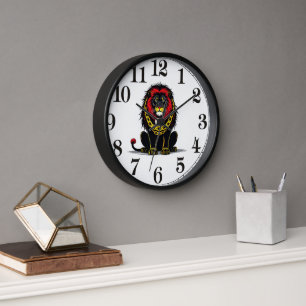 Horloge Illustration d'horloge Lion frappant