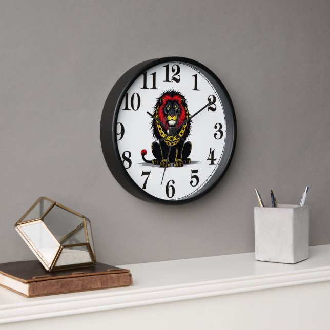 Horloge Illustration d'horloge Lion frappant (Bureau)