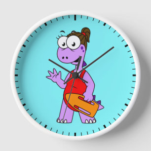 Horloge Illustration D'Un Gardien À Vie Tyrannosaurus Rex.