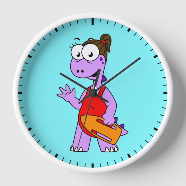 Horloge Illustration D'Un Gardien À Vie Tyrannosaurus Rex. (Recto)