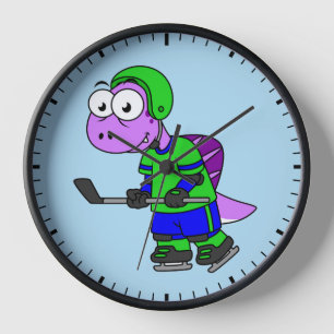 Horloge Illustration D'Un Joueur De Spinosaurus.