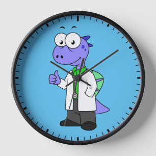 Horloge Illustration D'Un Médecin Spinosaure.