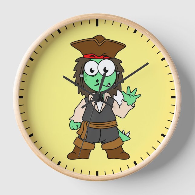Horloge Illustration D'Un Pirate De Stegosaurus, Jack Spar (Recto)