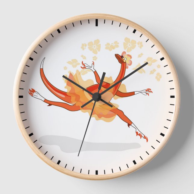 Horloge Illustration D'Un Raptor Danseur Ballerina. 2 (Recto)