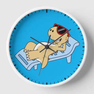 Horloge Illustration D'Un Tyrannosaurus Rex Bain De Soleil