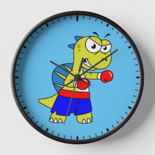 Horloge Illustration D'Une Boxe De Spinosaurus.