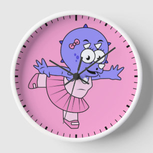 Horloge Illustration D'Une Danse De Ballet Triceratops.