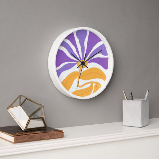 Horloge Illustration florale d'art