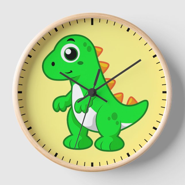 Horloge Illustration Mignonne Du Tyrannosaurus Rex. (Recto)