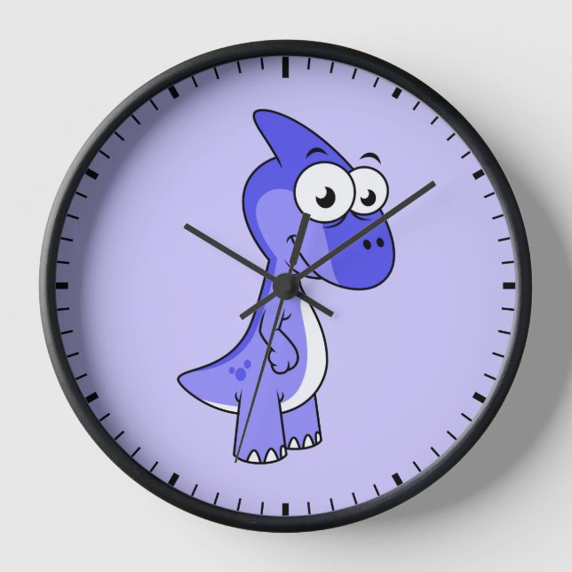 Horloge Illustration Mignonne D'Un Parasaurolophus Dinosau (Recto)