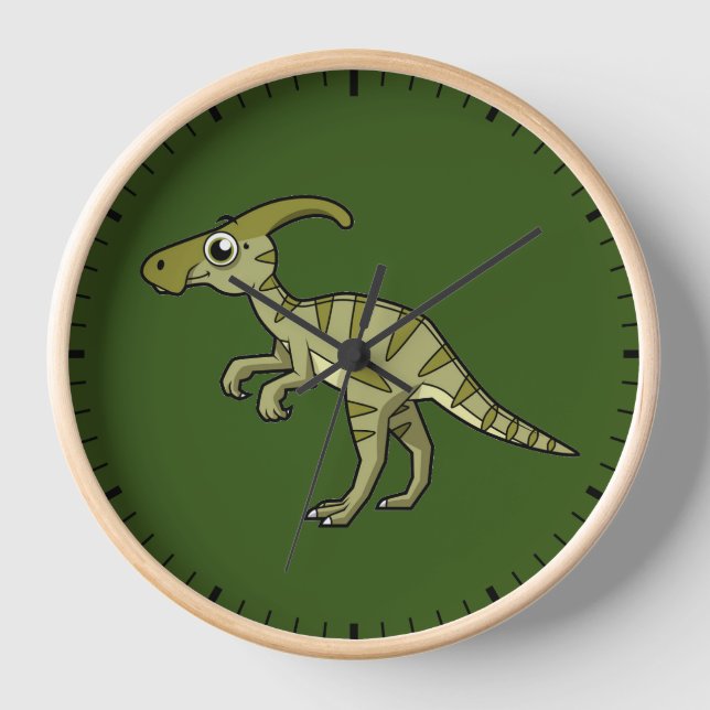 Horloge Illustration Mignonne D'Un Parasaurolophus Dinosau (Recto)