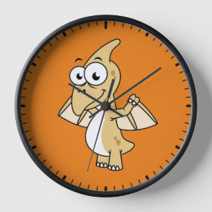 Horloge Illustration Mignonne D'Un Pterodactyl. 2