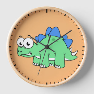 Horloge Illustration Mignonne D'Un Stegosaurus. 2