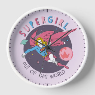 Horloge Illustration Supergirl volant vers le haut