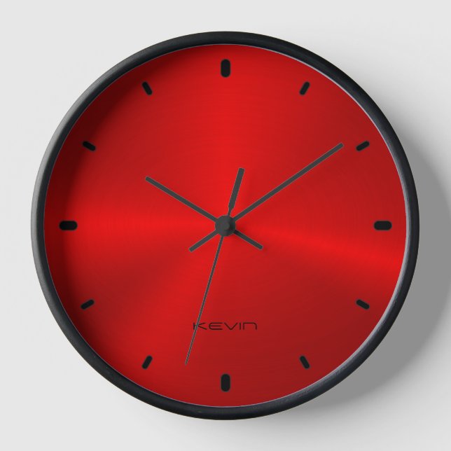 Horloge Image de l'horloge en métal rouge brillant (Recto)