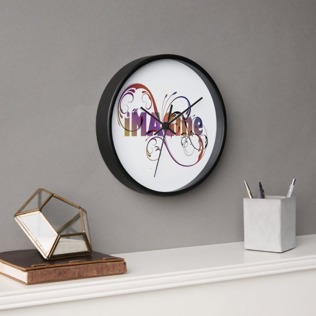 Horloge Imaginez Une Citation Inspirationnelle Avec Un Tex (Bureau)