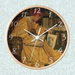 Horloge Impression d'art pour amateur de livres anciens   