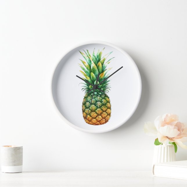 Horloge Impression de l'horloge-ananas en bois (Maison)