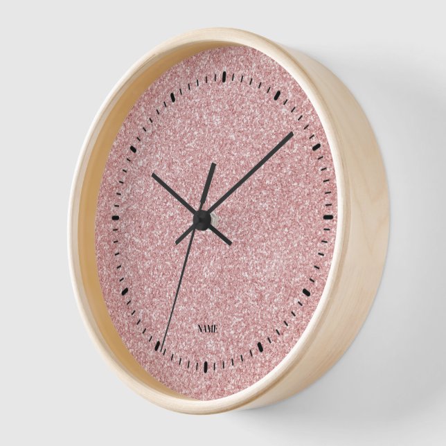 Horloge Impression de texture rose Gold fausse parties sci (Angle)