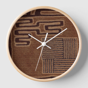 Horloge Impression de tissu Kuba