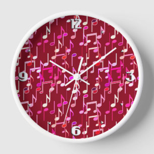 Horloge Impression musicale - bordeaux, multi