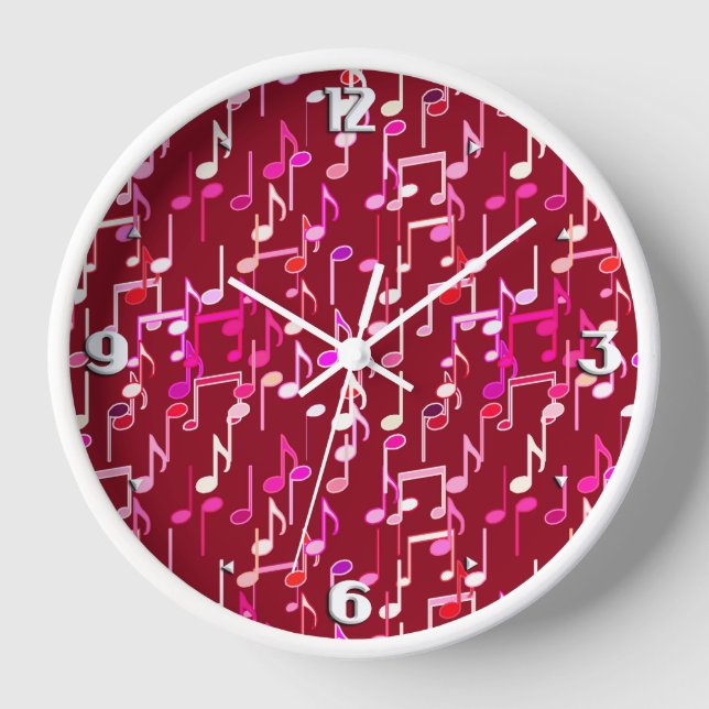 Horloge Impression musicale - bordeaux, multi (Recto)