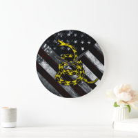 Horloge industrielle du drapeau américain et du se